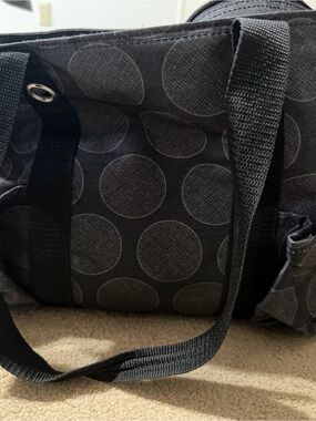 thirty-one Black Tote with Subtle Dot Pattern